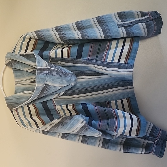 We The Free Willowa Hoodie Chambray Combo Oversized Size Medium - Picture 9 of 16